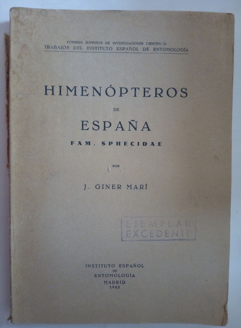 Himenópteros de España familia Sphecidae, de J. Giner Marí
