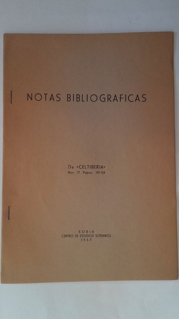 Notas bibliográficas (Celtiberia nº 17)