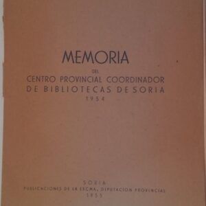 Memoria del Centro Provincial Coordinador de Bibliotecas de Soria 1954
