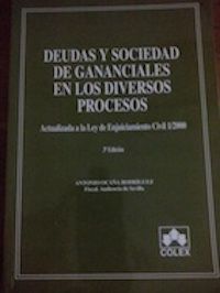 Deudas y sociedad de gananciales en los diversos procesos. Actualizada a la Ley de Enjuiciamiento Civil 1/2000, de Antonio Ocaña Rodríguez