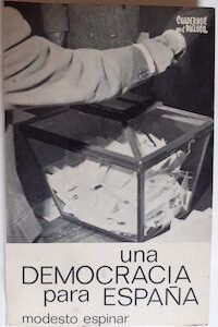 Una democracia para España, de Modesto Espinar