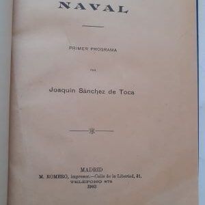 Nuestra defensa naval. Primer programa, de Joaquín Sánchez de Toca
