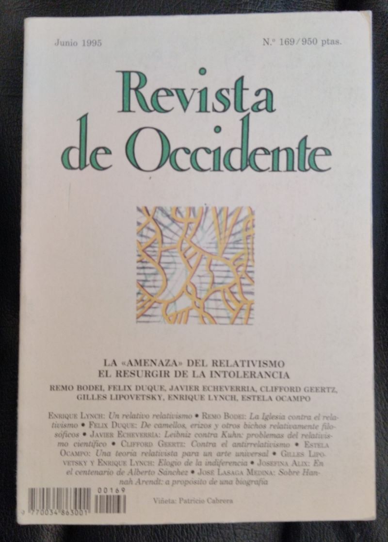 Revista de Occidente nº 169. La "amenaza" del relativismo. El resurgir de la intolerancia