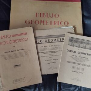 Guía del dibujo geométrico / Dibujo geométrico / Dibujo geométrico segunda parte / Dibujo geométrico. Láminas y texto, de Luis Bru y G de Herrero / Samuel Mañá y Hernández / Luis Bru y G de Herrero / Samuel Mañá y Hernández