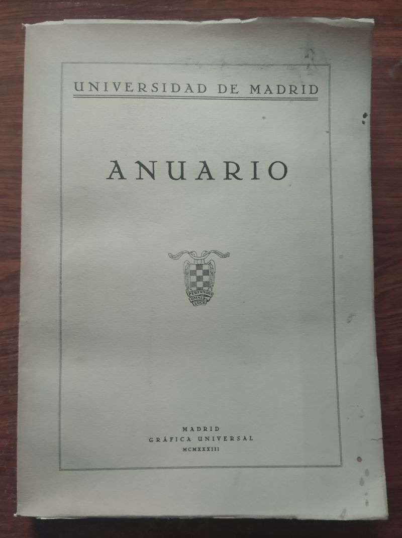 Anuario Universidad de Madrid 1932-1933
