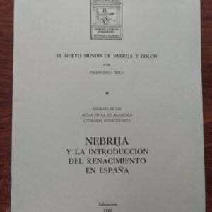 El nuevo mundo de Nebrija y Colón (separata), de Francisco Rico