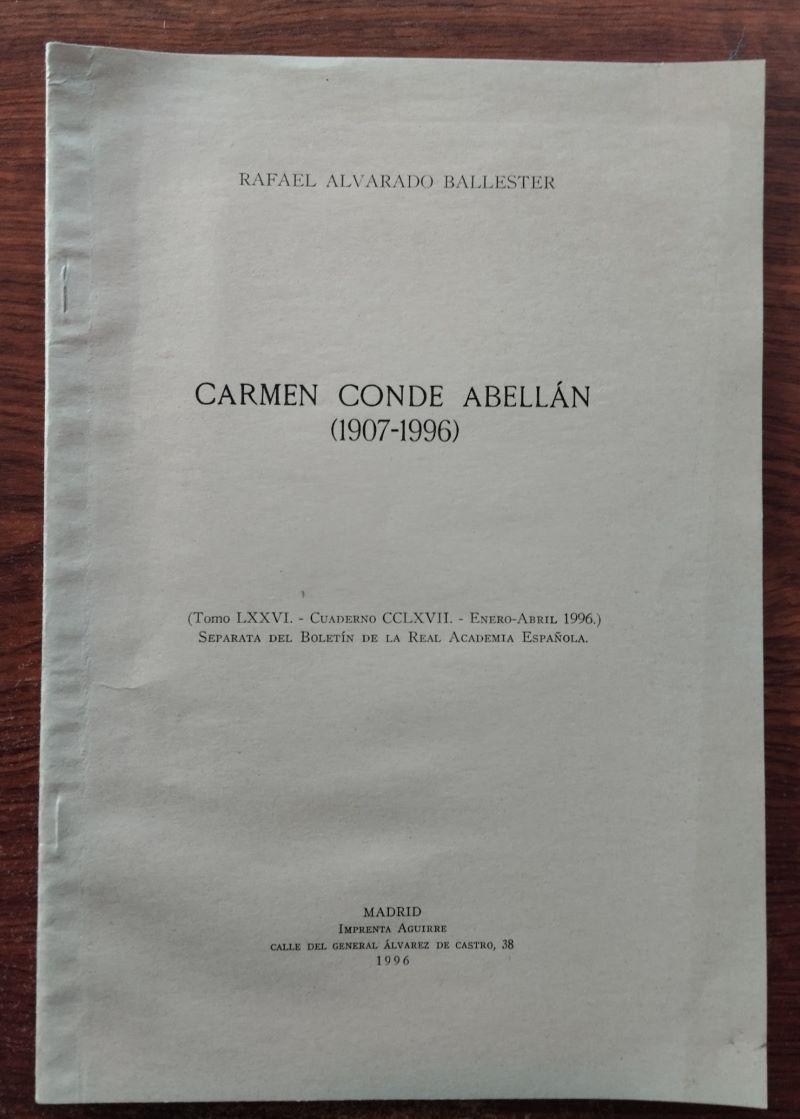 Carmen Conde Abellán (1907-1996) (separata), de Rafael Alvarado Ballester