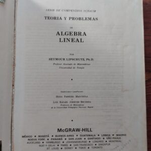 Teoría y problemas de álgebra lineal (Schaum), de Seymour Lipschutz