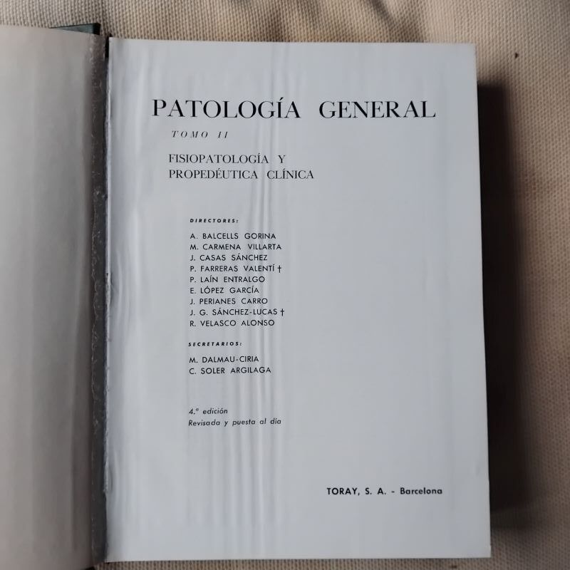 Patología general, tomo II. Fisiopatolofía y Propedéutica Clínica, de A. Balcellos Gorina et al